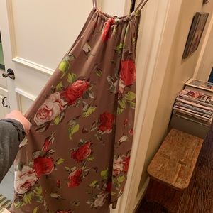 Brown/ Floral Beach Dress.